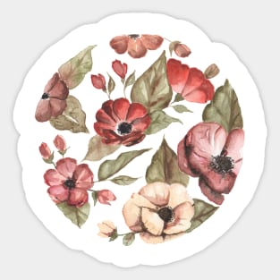 Circular Pink Flowers Sticker